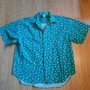 Vintage 1990 Badge Short Sleeve Button Shirt Macy & Company